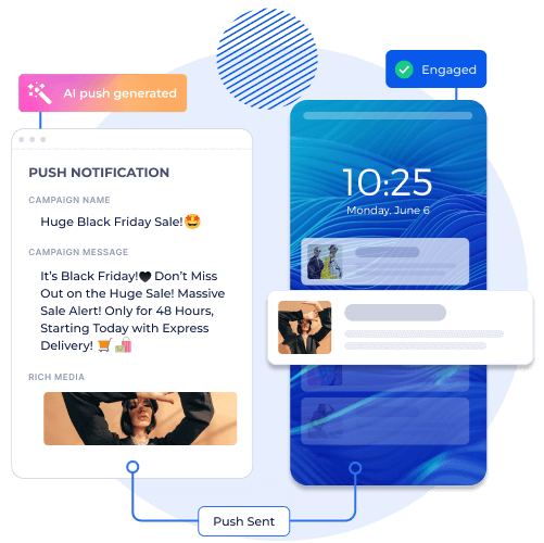 Push Notification Feature Hero Figure