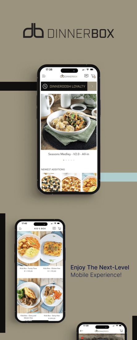 Dinnerbox mobile app built with Shopney