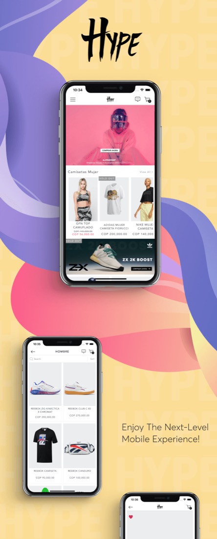 Hype mobile app built with Shopney