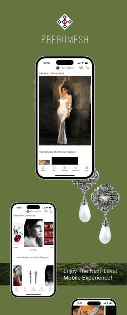 Pregomesh mobile app built with Shopney