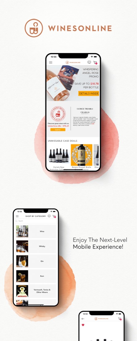 Wines Online Singapore mobile app built with Shopney