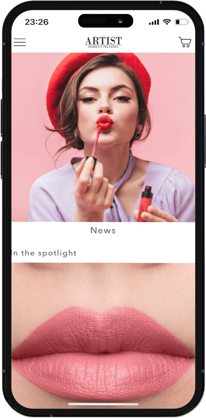 Mobile pages of Artist Marilyn Pellerin App