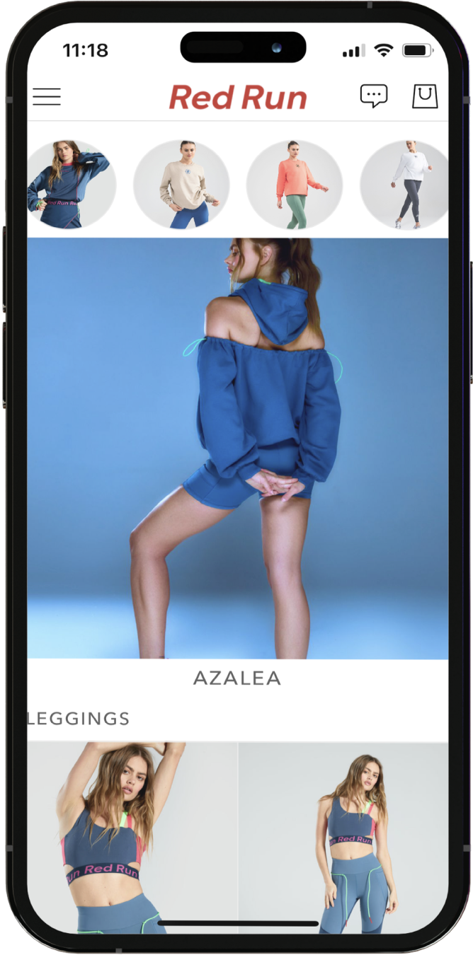 Mobile pages of Red Run App