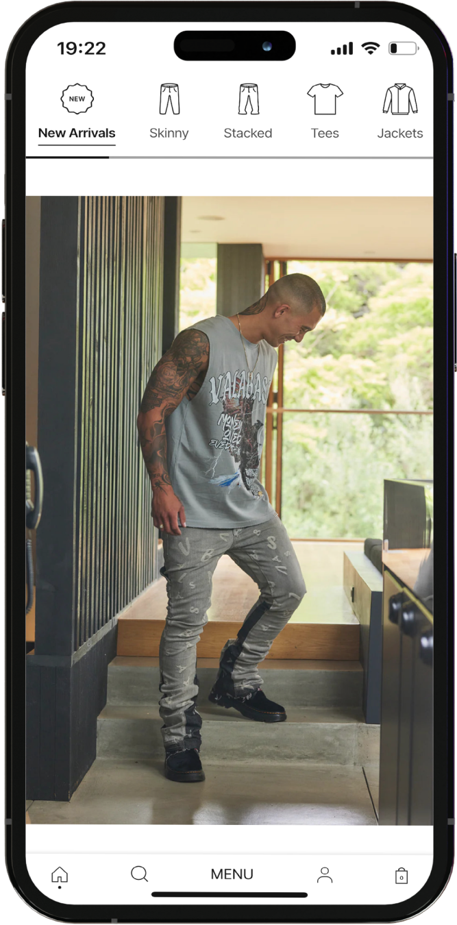 Mobile App-Seiten von Valabasas