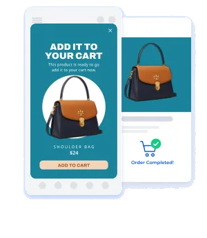 An in-app campaign leading to a completed order