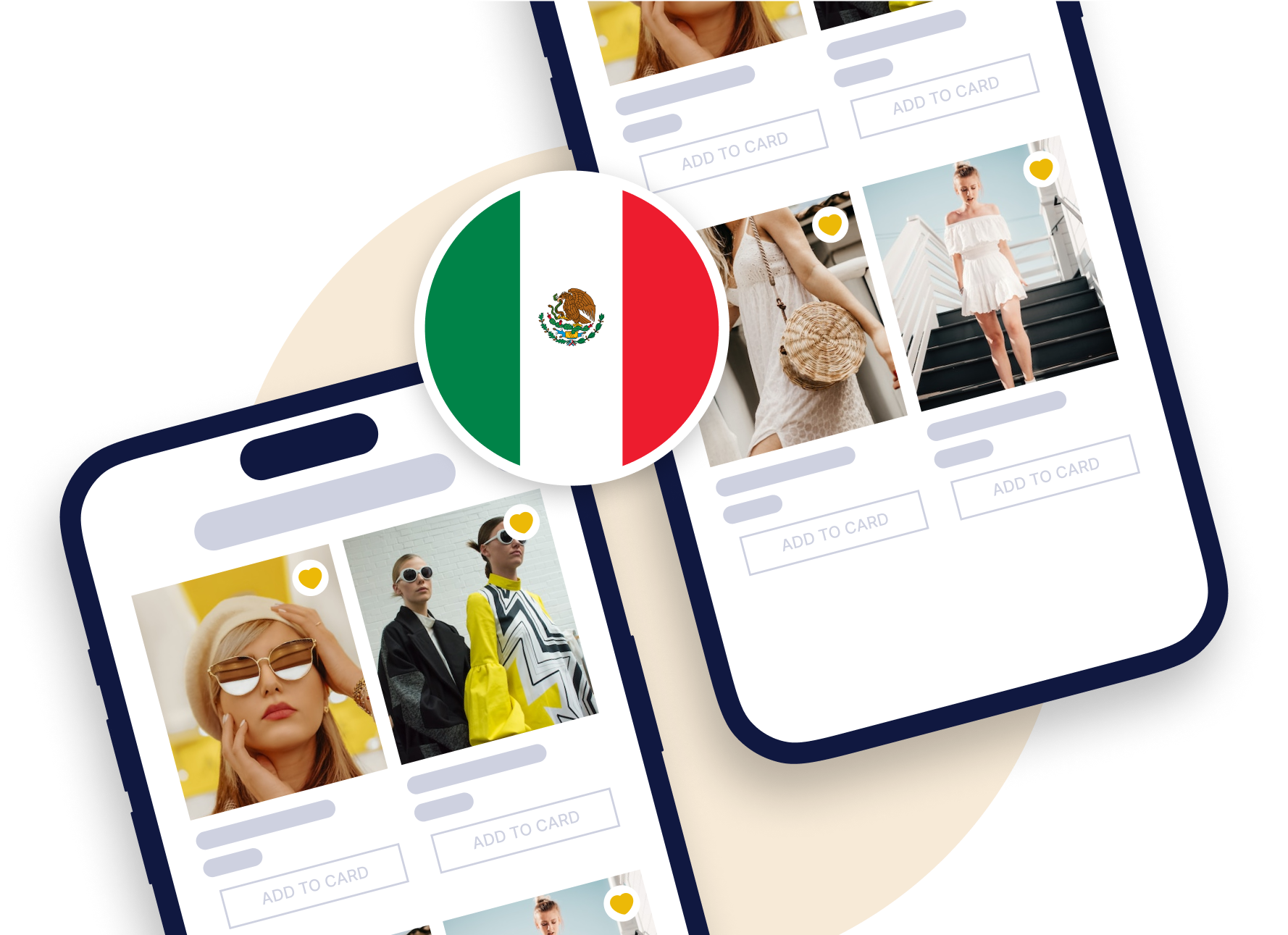 Páginas de listado de productos de apps móviles