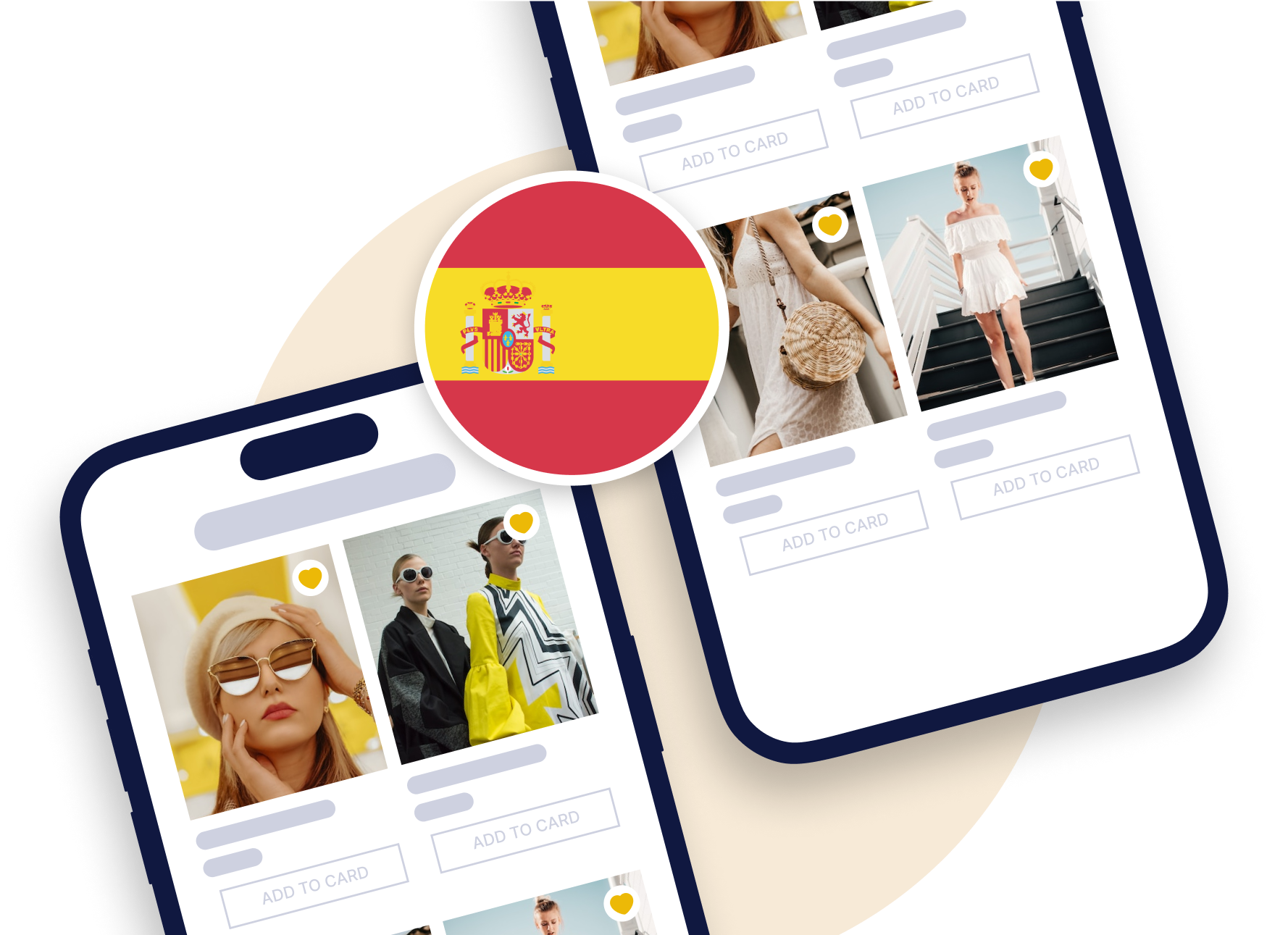 Páginas de listado de productos de apps móviles