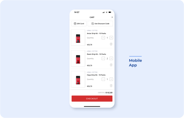 collection page of Shopigo on Mobile app vs mobile web app