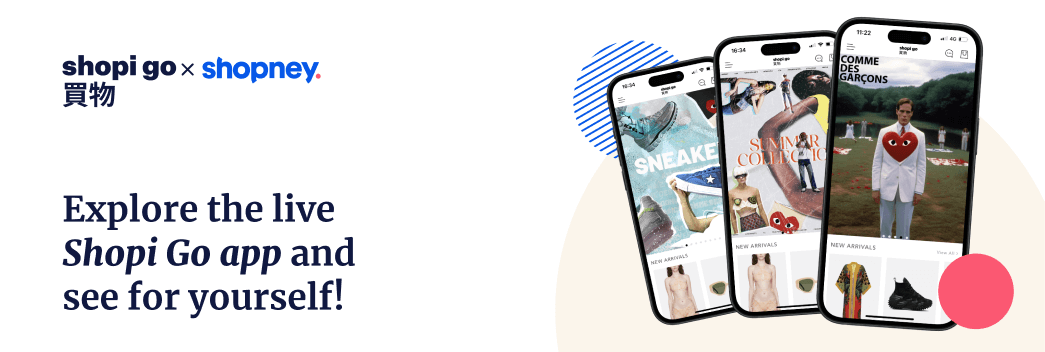 different mobile pages of Shopi Go app