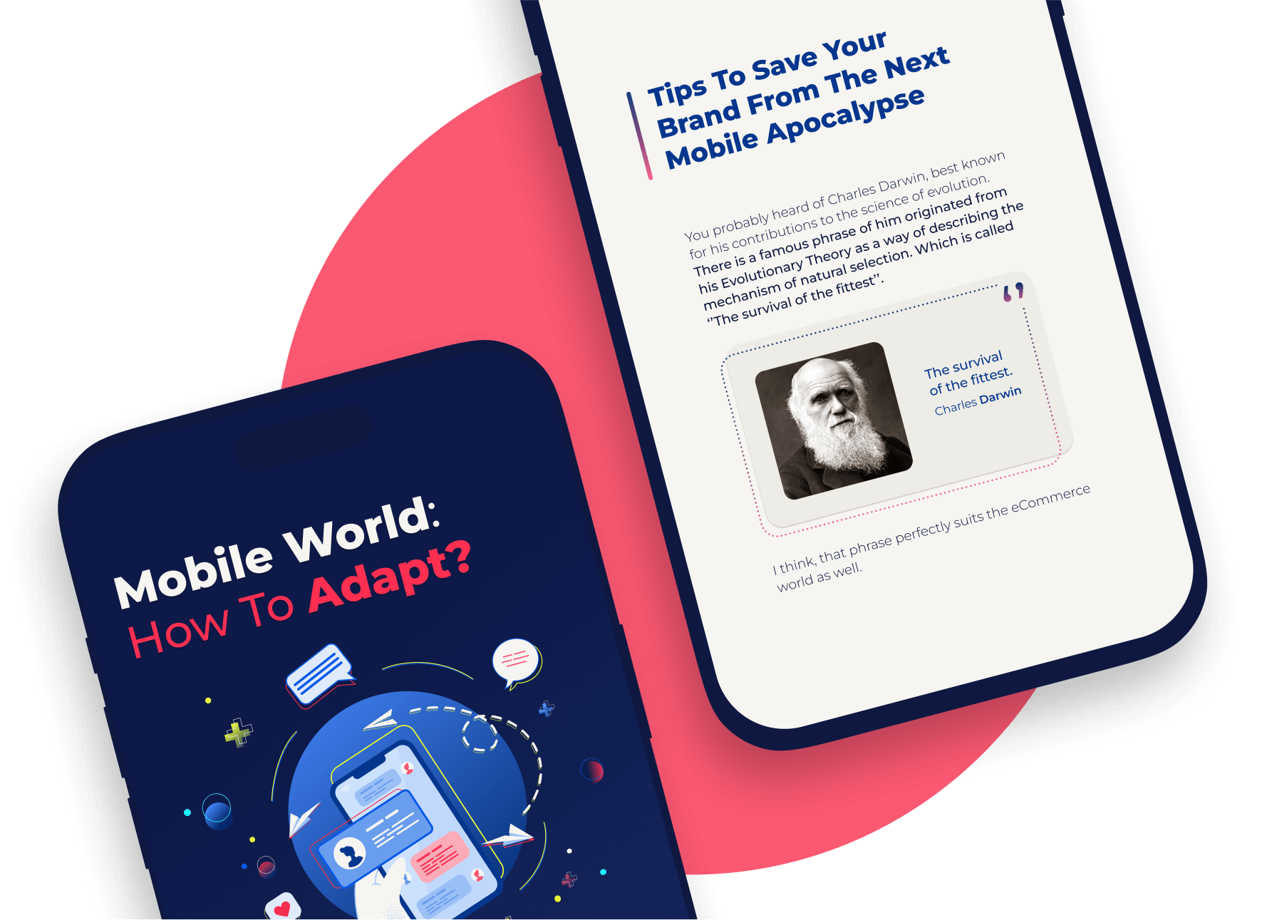 The ebook cover about how to adapt mobile world with an illustration on it