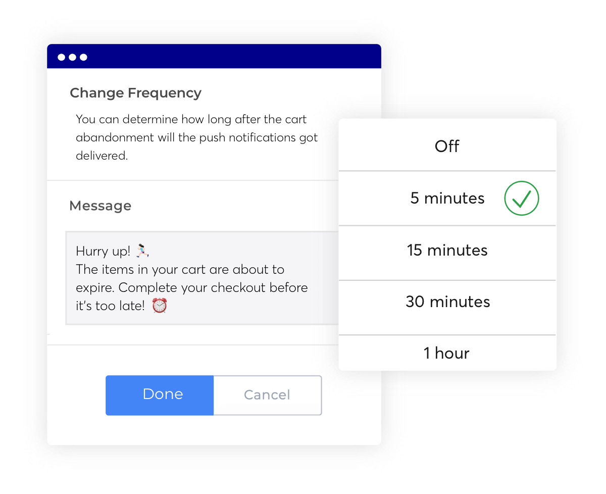 changing the time frequence of push notifications