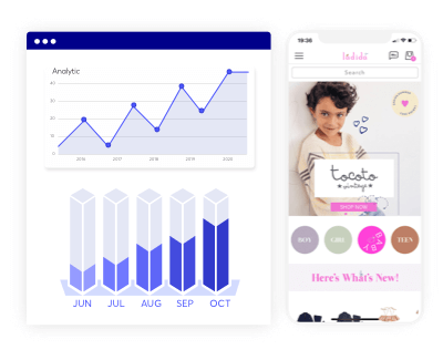 analytics dashboard of a mobile app