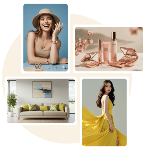 Showcasing diverse industries: jewelry, beauty, home decor, and fashion, all thriving with Shopney's seamless mobile app solutions.