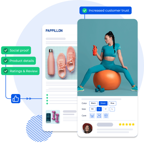 Showcasing product details, social proof, and ratings for sports gear, enhancing customer trust and driving informed purchase decisions.