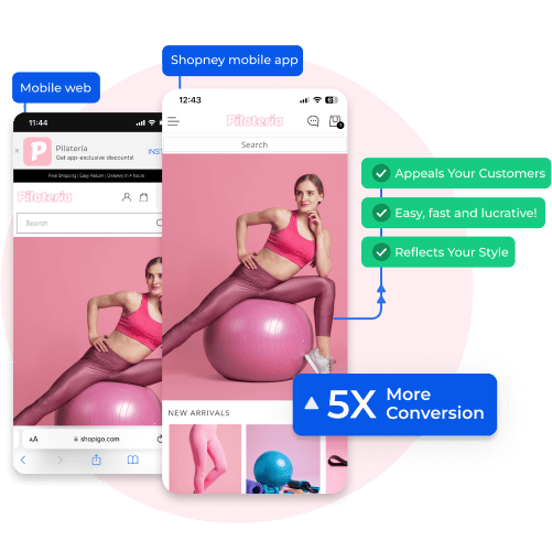 Move beyond the limitations of mobile web – achieve higher conversions, greater customer appeal, and effortless brand alignment with a mobile app designed for seamless shopping.