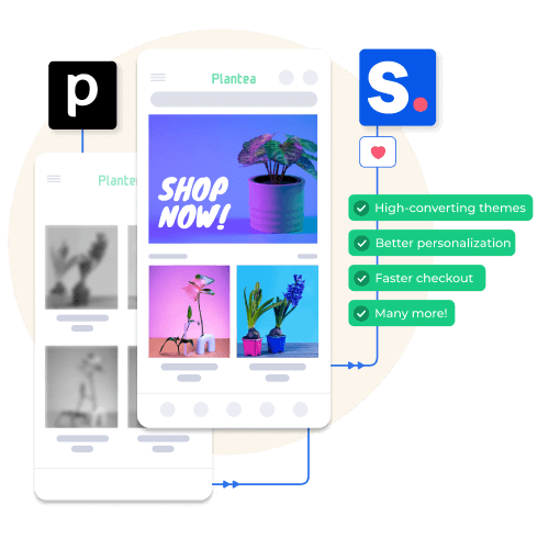 Different UI's of apps built with Plobal and Shopney