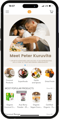Mobile pages of Hello Pure App