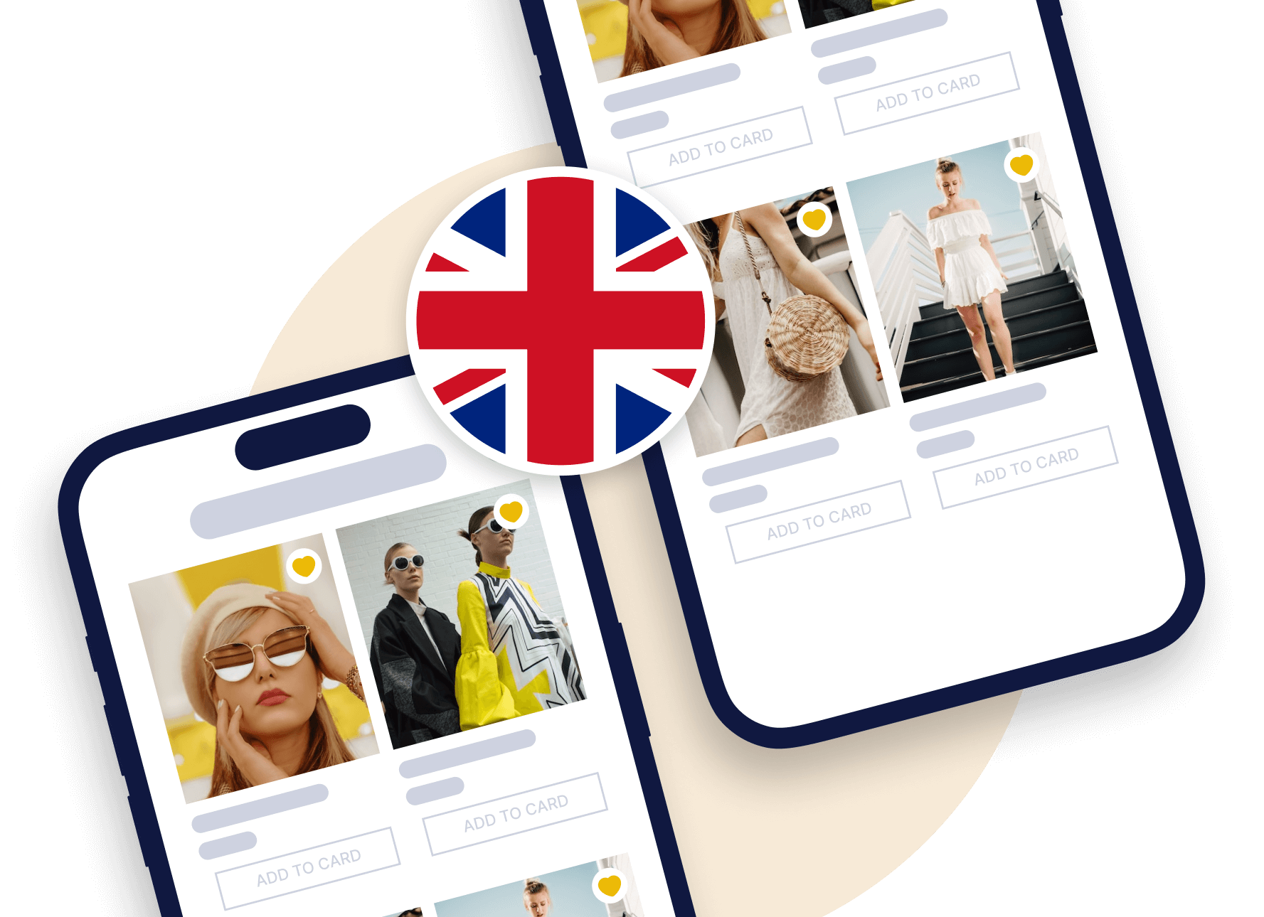 product listing pages of a mobile app