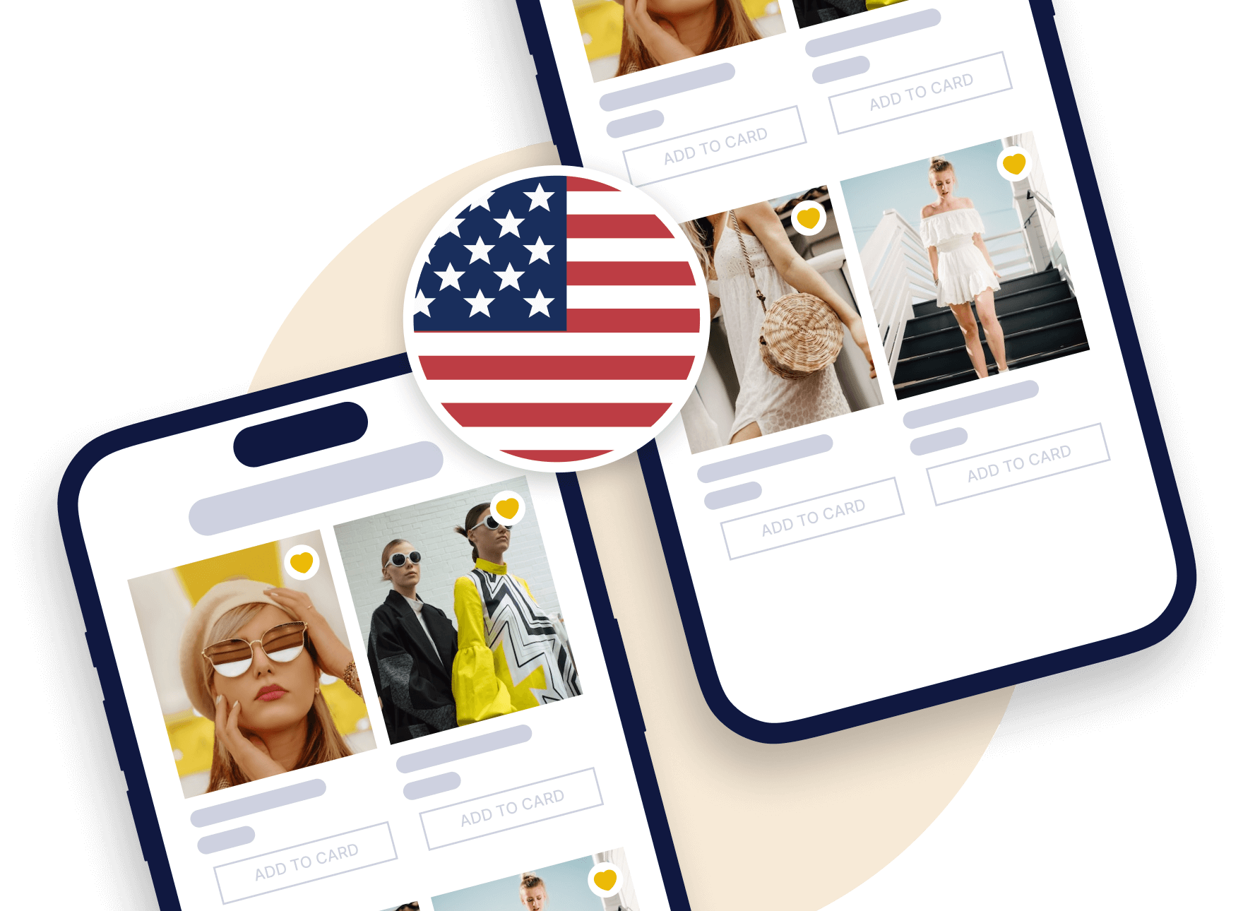 product listing pages of a mobile app
