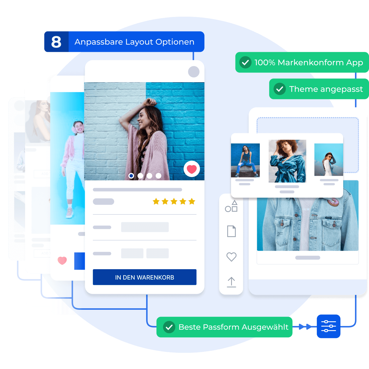 Verschiedene App-Theme Optionen von Shopney