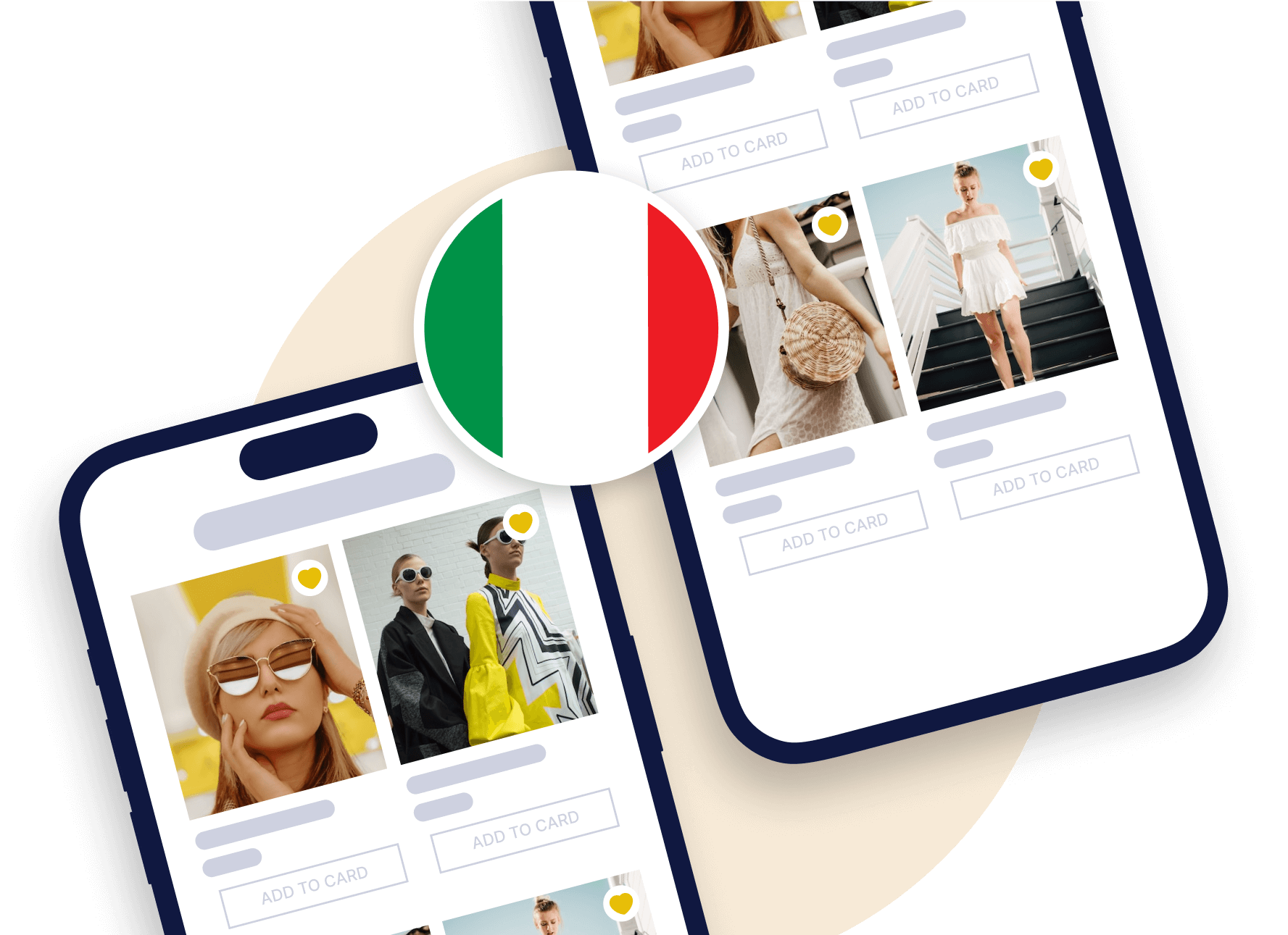 Pagine di elenco prodotti dell'app mobile