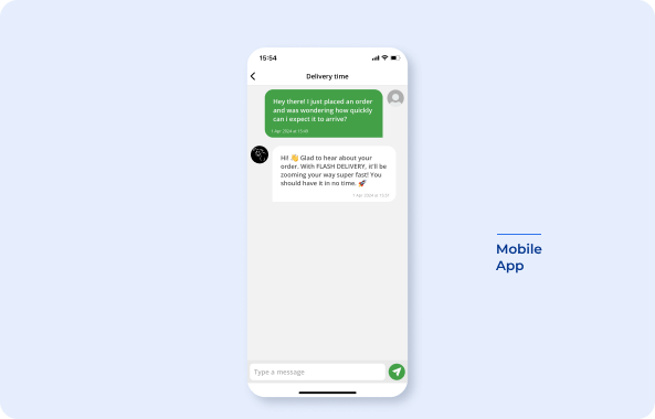 in-app chat example for Lash oasis app 