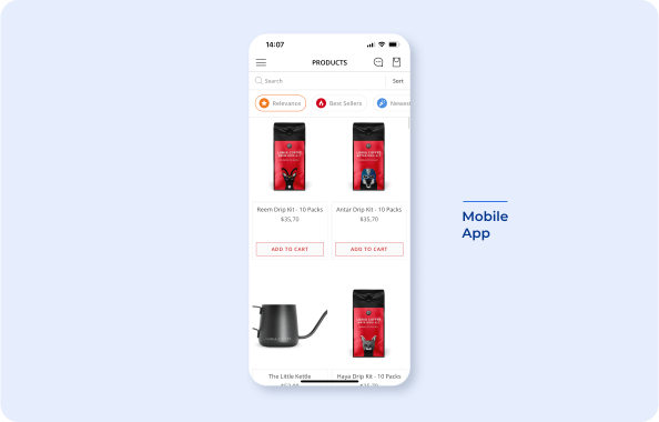 product page of Shopigo on Mobile app vs mobile web app