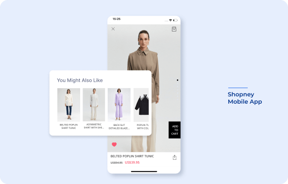 Touche product page with personalized recommendations displayed