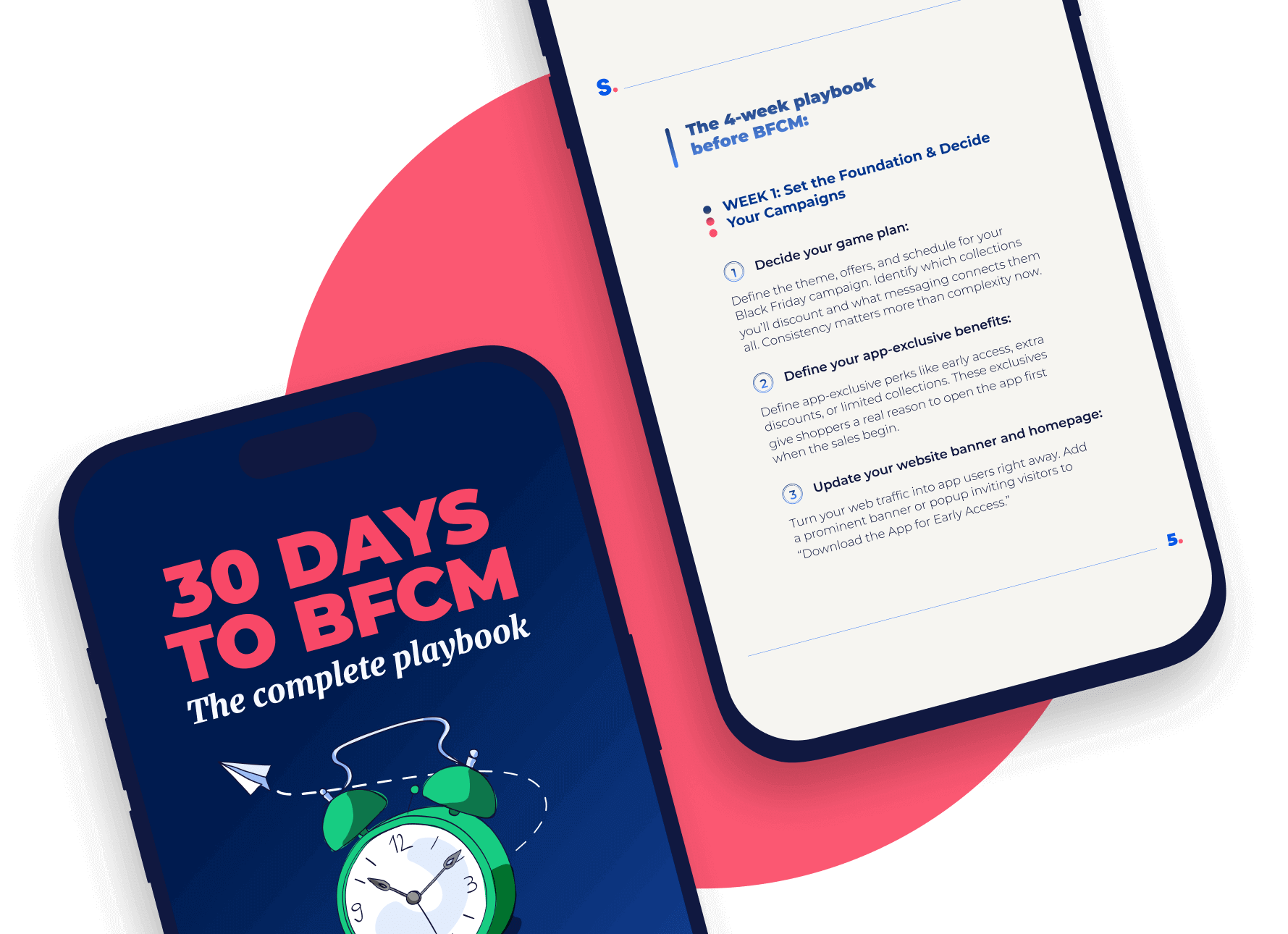 TThe ebook cover about The complete playbook for BFCM for Shopify merchants with an illustration on it