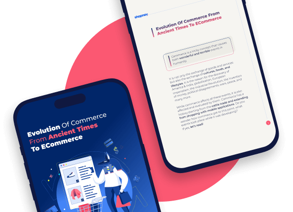 TThe ebook cover about state of app commerce 2024 for Shopify merchants with an illustration on it