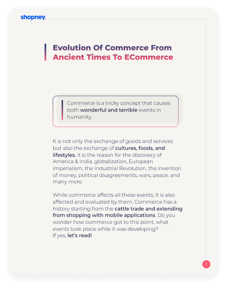 A page of Evolution of Commerce From Ancient Times to eCommerce ebook that includes a stats about consumer behavior