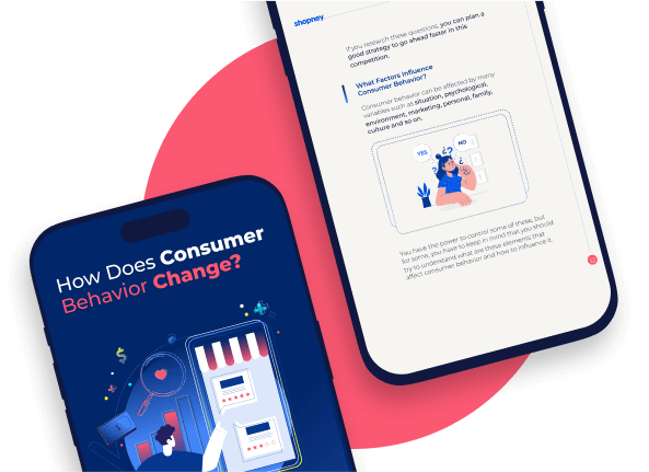 The ebook cover about How Does Consumer Behavior Change with an illustration on it