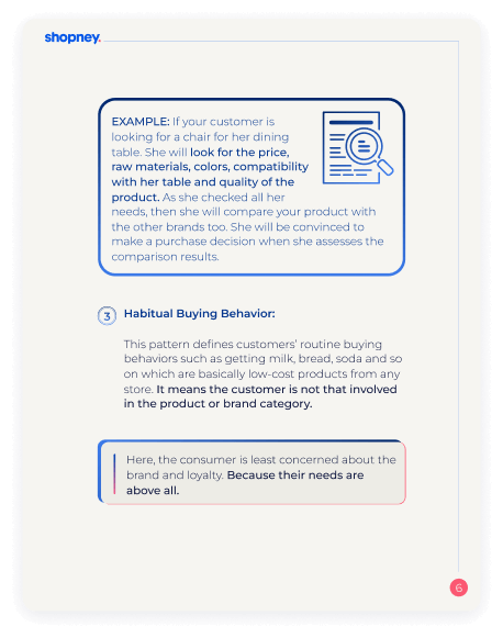 A page of How Does Consumer Behavior Change ebook for Shopify merchants that explains terms regarding consumer behavior