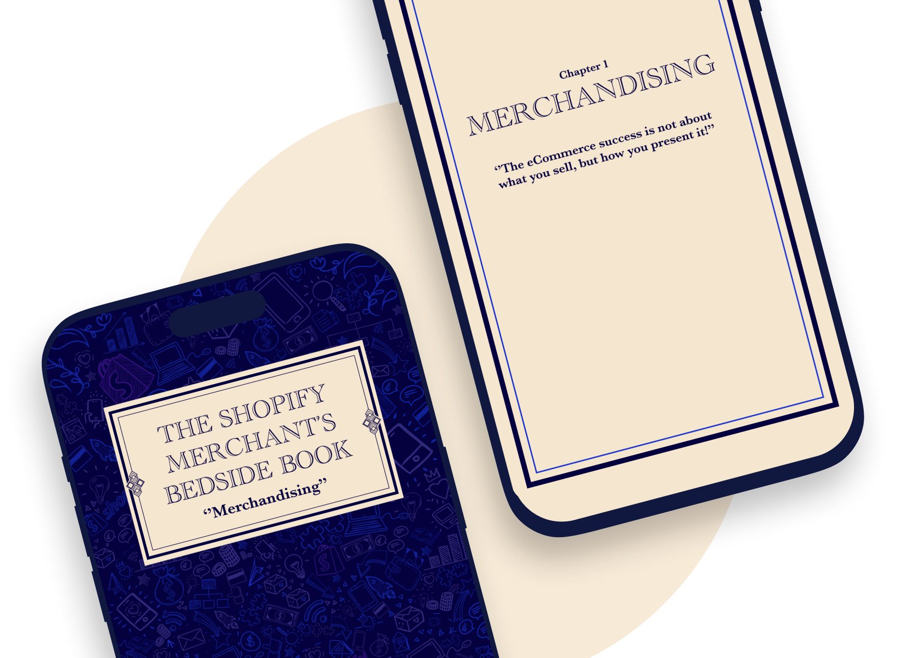 The ebook cover about Merchandising for Shopify merchants