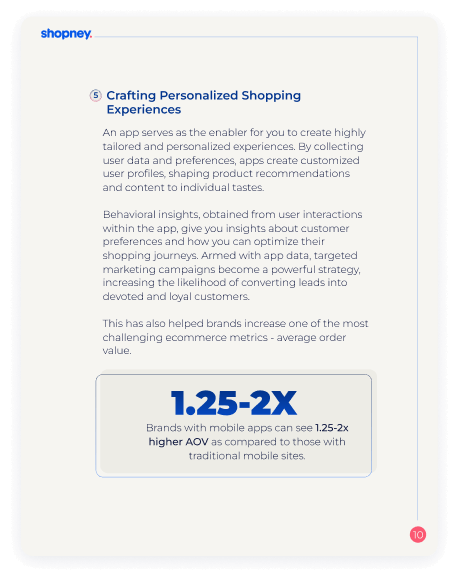 A page of State of App Commerce 2024 ebook that explains how to craft personalized experience