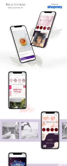 the mobile app design of Beauty Strike app