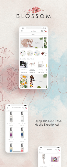 the mobile app design of Blossom app