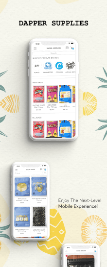 the mobile app design of Dapper Supplies app