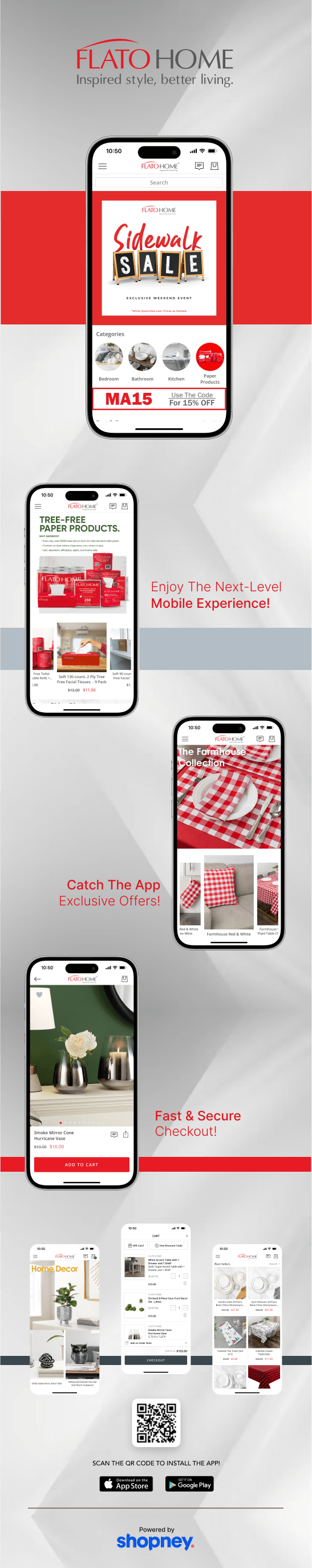 the mobile app design of Flato Home app