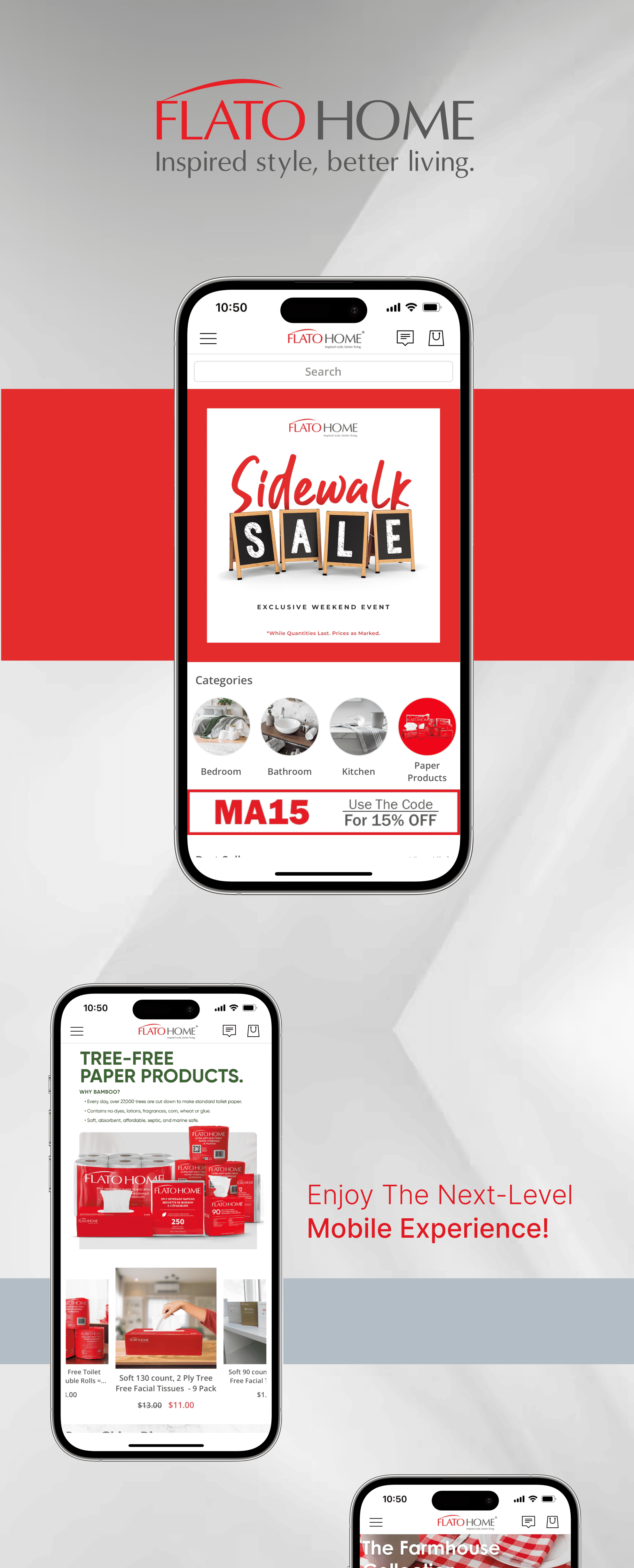 the mobile app design of Flato Home app