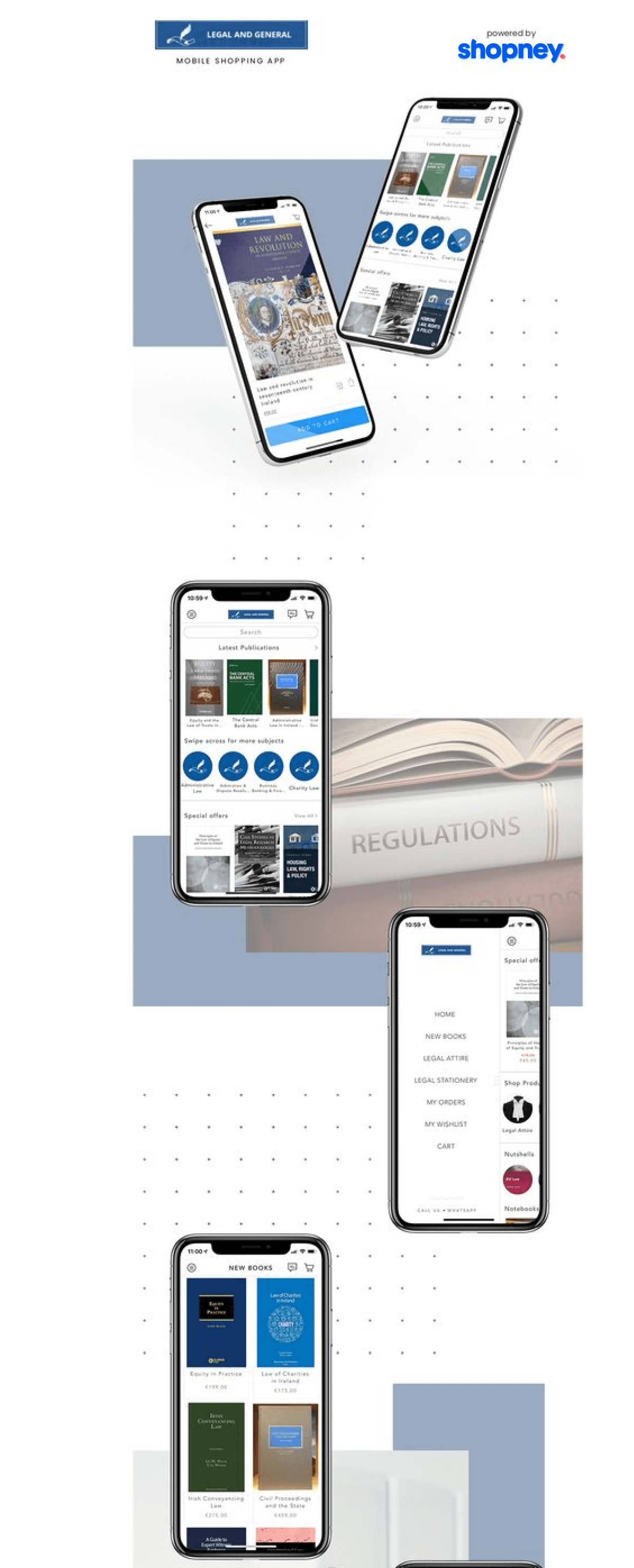 the mobile app design of Legal and General app