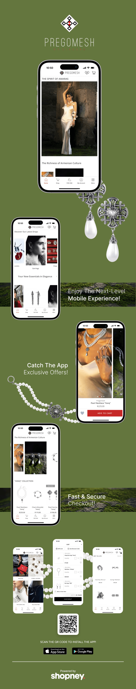the mobile app design of Pregomesh app
