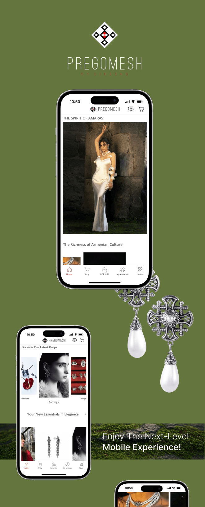 the mobile app design of Pregomesh app