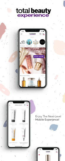 the mobile app design of Total Beauty Experience app