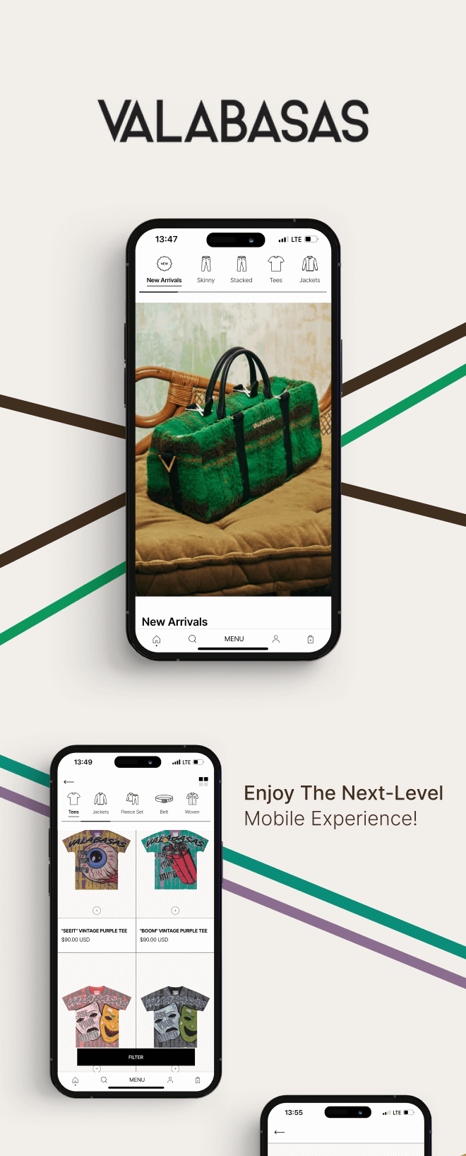 the mobile app design of Moda Mare Positano app