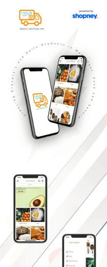 the mobile app design of Valo Express app